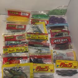 Large Lot Of Fishing Lures Plastics 