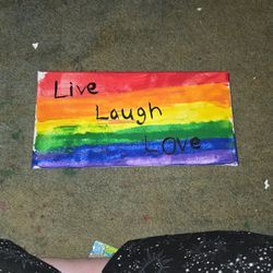 Live Laugh Love Rainbow Sign