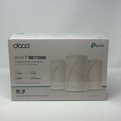 TP-Link Deco Wifi 7 BE11000 Tri-Band Whole Mesh System