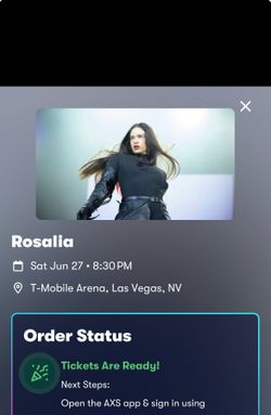 Rosalia concert tickets (2) Las Vegas
