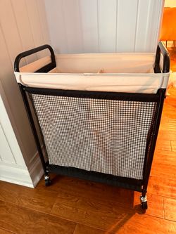 Rolling Laundry Hamper with Wheels 2-Section Laundry Sorter