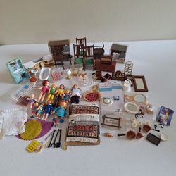 Lot Of Dollhouse Furniture And Accessories