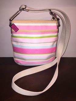 Coach Beach Striped Crossbody Purse