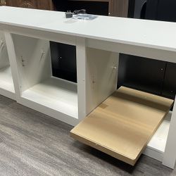 😀 Black or White WLIVE LED TV Stand for 65-Inch TV, 58-Inch Entertainment Center with Adjustable Glass Shelves, Modern Media Console for Living Room 
