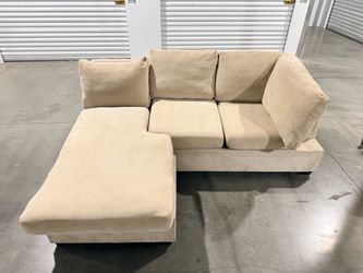 Beige Sectional Sofa with Chaise