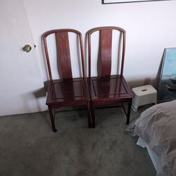 Chinese Cherry Wood Chairs 