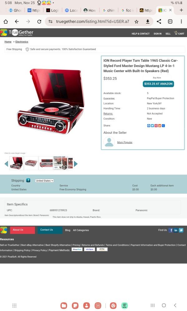 Ion Mustang Lp. 4 In One Turntable