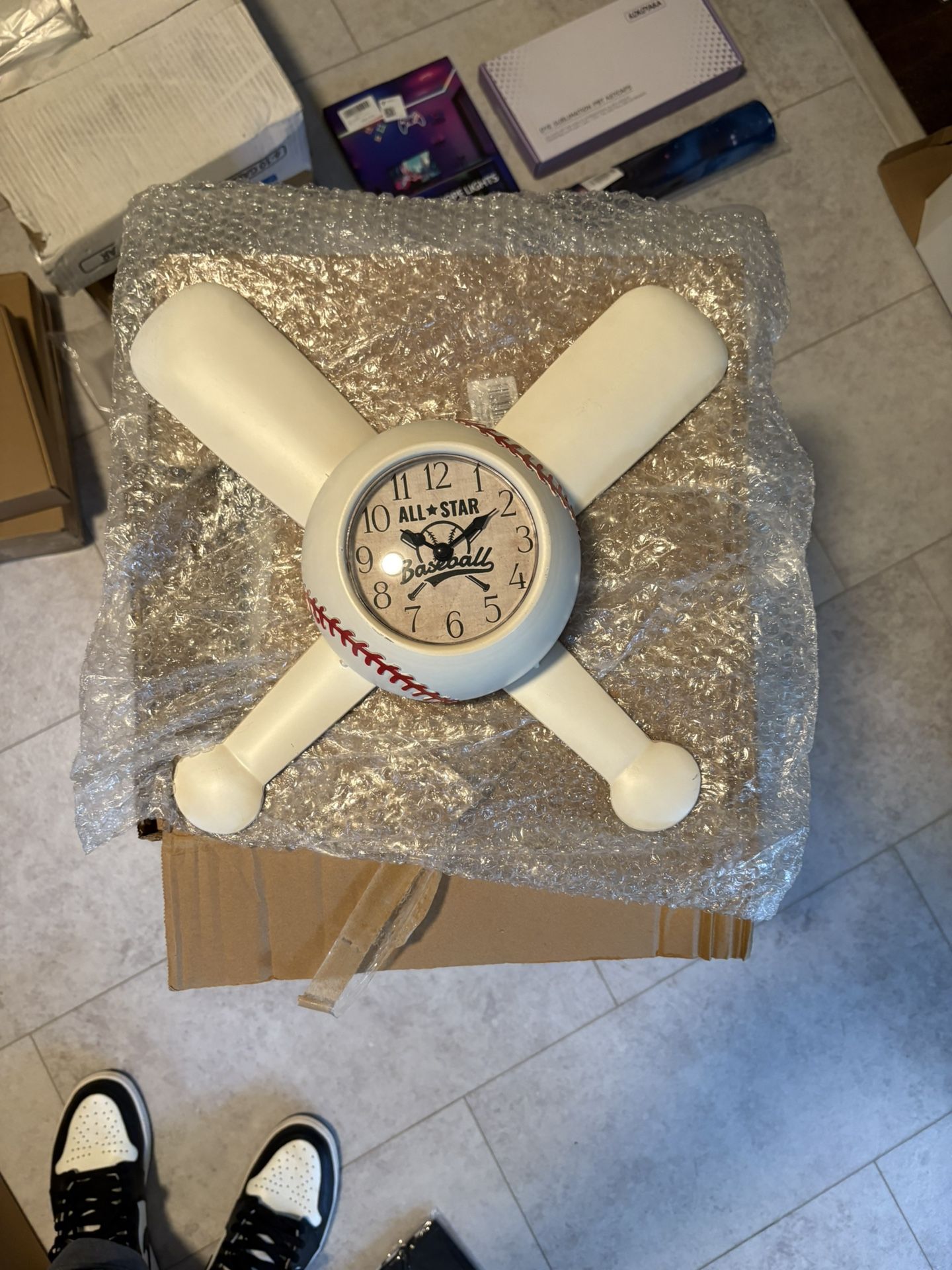 Clock Sports Block Base Ball Clock