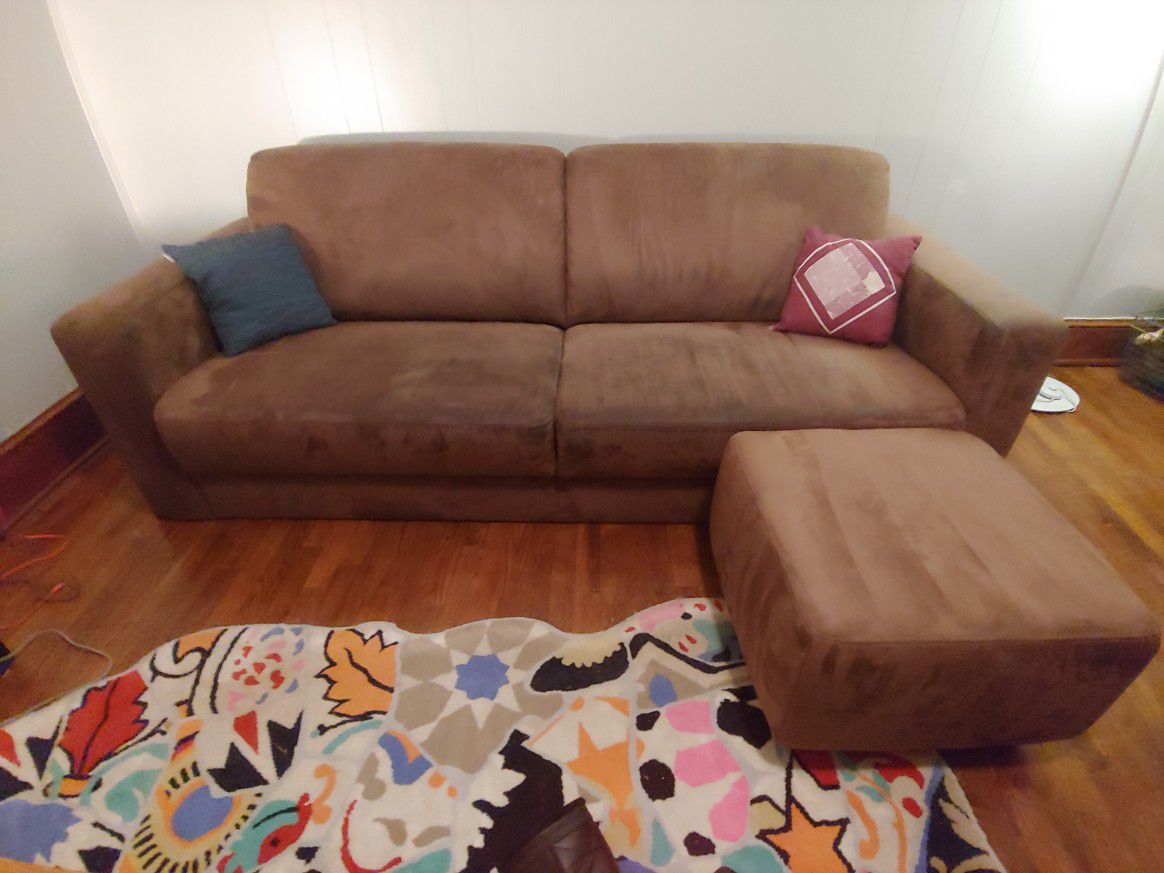 Nice Brown Couch Sofa with Ottoman REDUCED