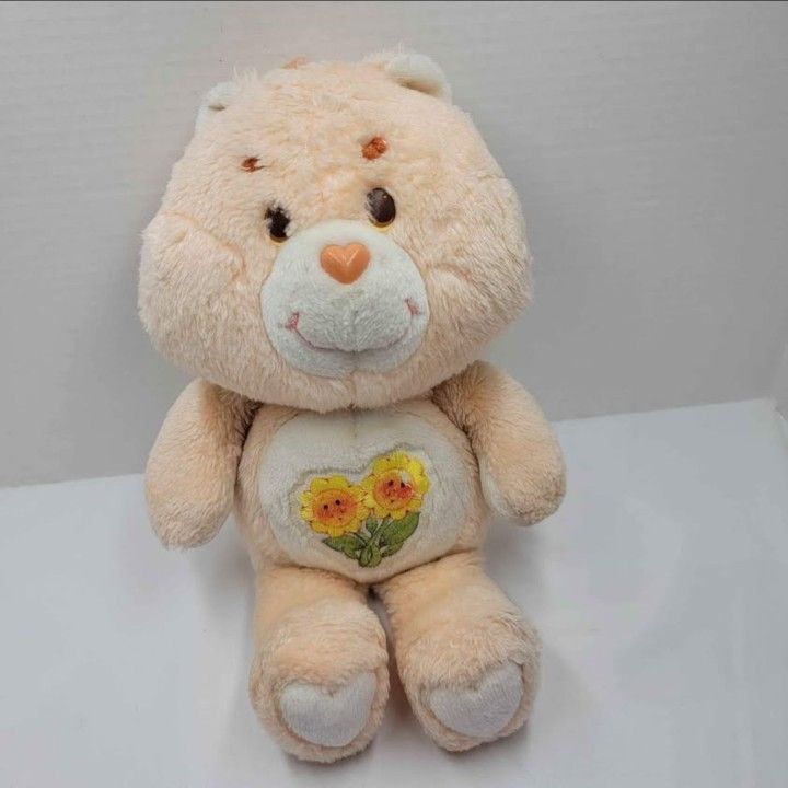 VTG 1983 Kenner Friend Care Bear Daisy Daisies Sun Flowers Peach Stuffed Animal