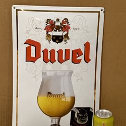 Duvel Ale beer enamel bubble bar sign