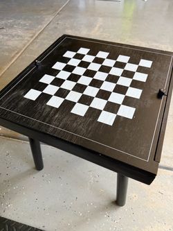 Black Wood Chess Game Table