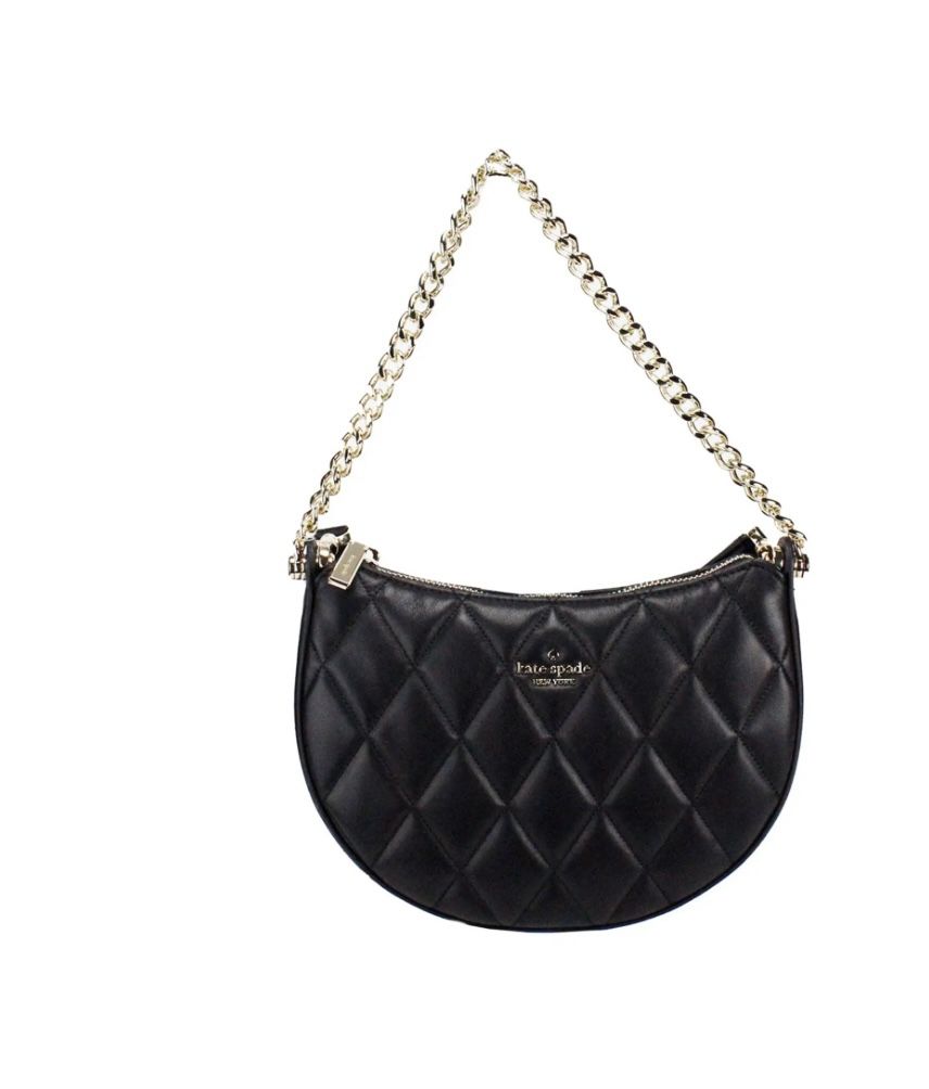 Kate Spade Carey Black Quilted Zip Top Crossbody Bag 