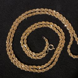 30” Gold plated Rope Necklace 