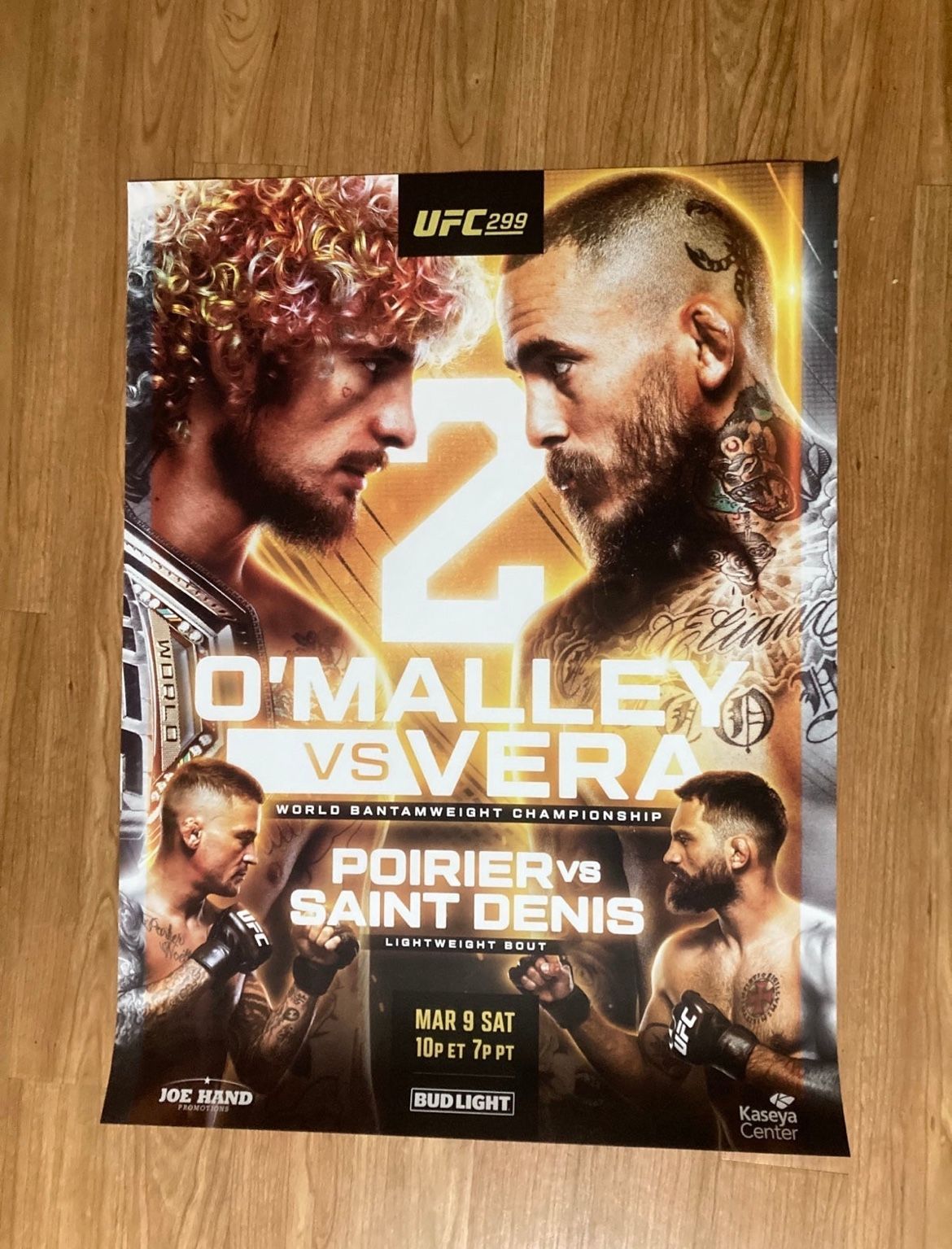 New UFC 299 O'Malley Vera Poirier Saint Denis Miami Official Fight Poster