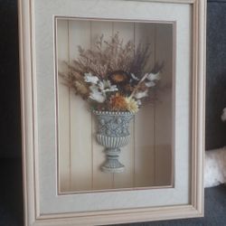 Greek Vase With Dried Flowers 3D Shadow Box