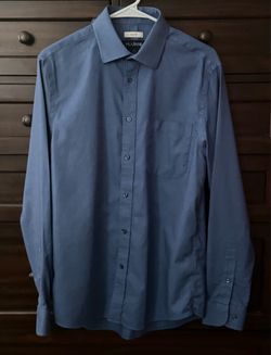 Men’s Blue Dress Shirt by Jos A. Bank, Size 16, 34/35, Slim Fit