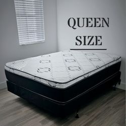 NEW QUEEN-SIZE PILLOW TOP MATTRESS & BOX SPRING ‐ 2PC