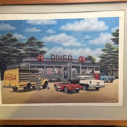 Vintage 1991 Pamela C RenfroE “Sign Of Good Taste “Coca-Cola Art Print Chevy