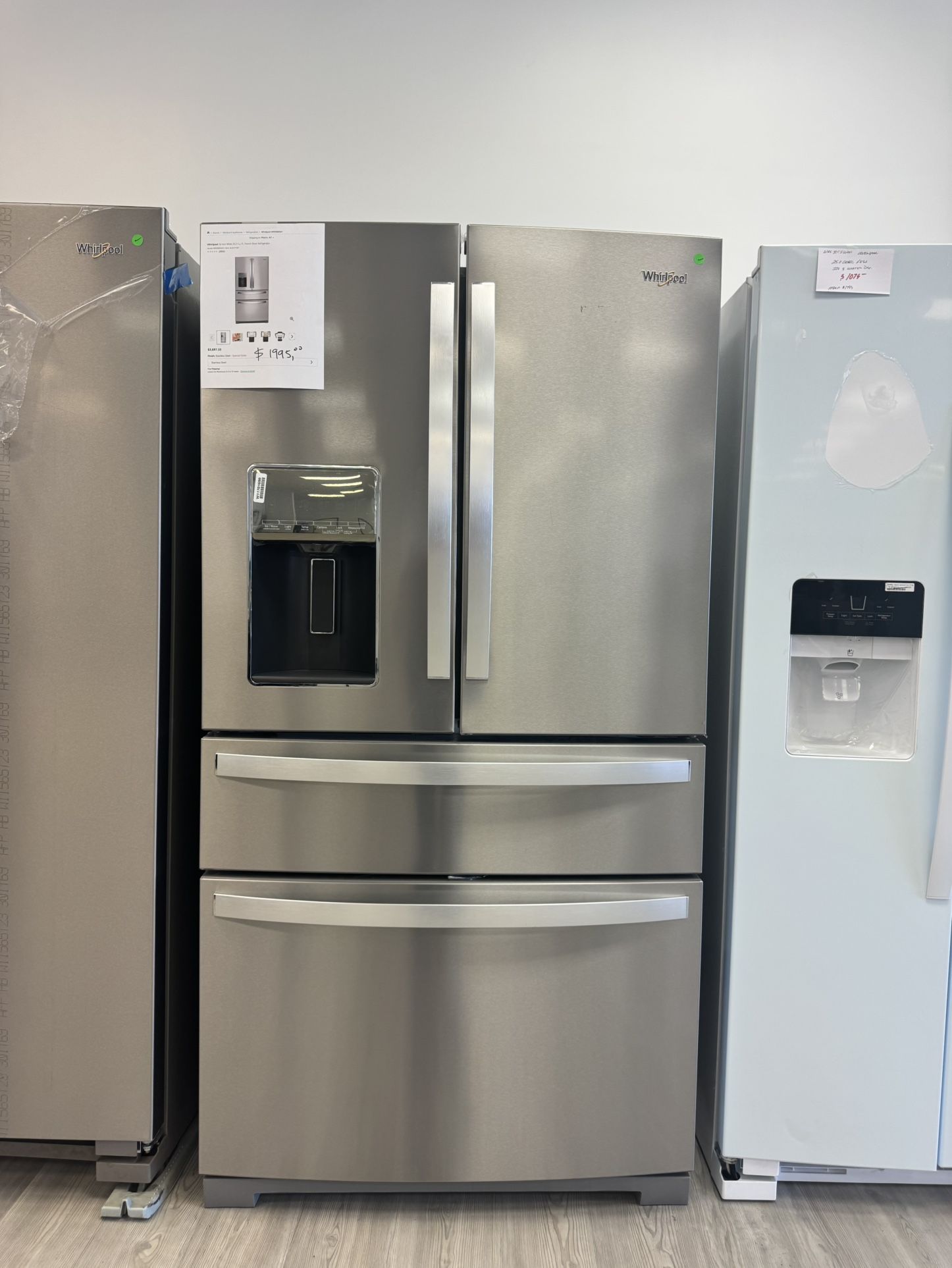 Whirlpool 4 Door Refrigerator With Exterior Drawer In Stainless Steel 