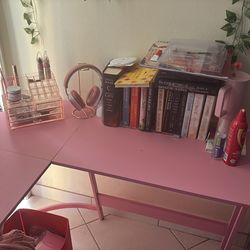 Pink computer desk