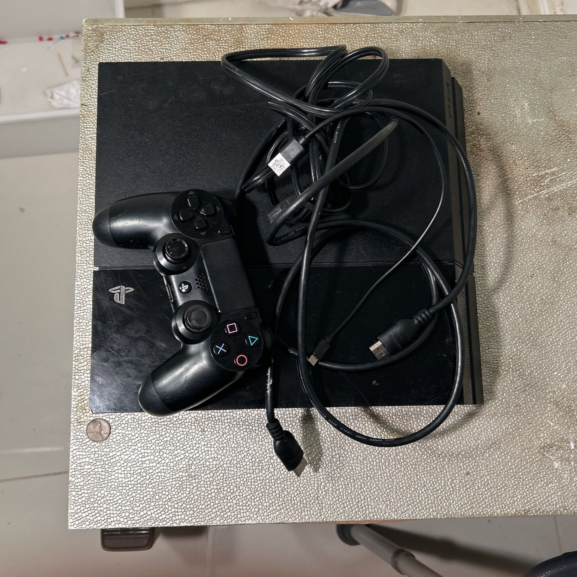 PS4 With Controller And HDMI Cable