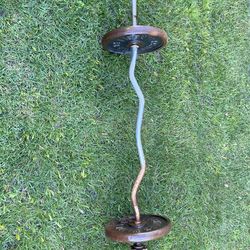 Curl bar with 2-25lb plates