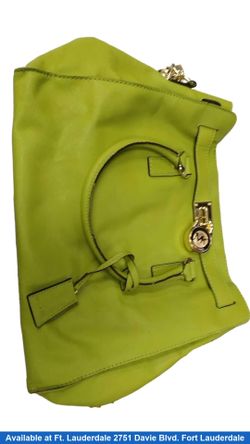 Michael Kors Hamilton Moderne Large Signature Logo Tote Bag Green Purse / Handbag