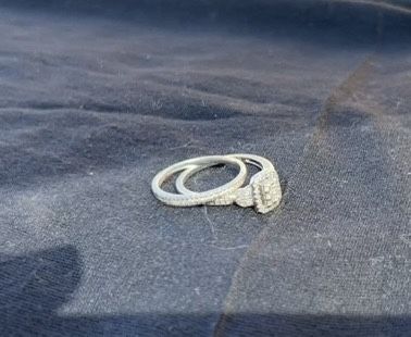 Diamond Engagement Ring and Diamond Band