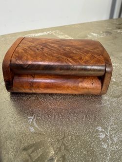 Handmade Walnut Burl Wood Business Card Holder Box