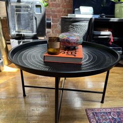 Kate And Laurel Round Metallic Coffee Table