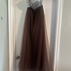 New Formal Sequin / Jewels  Dress With Brow Tool Bottom Size Small 