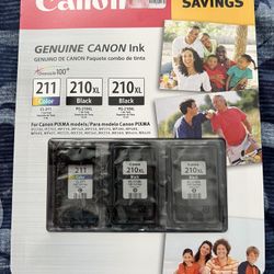 New Canon 3 Printer Toners Value Pack PG-210XL & CL-211XL