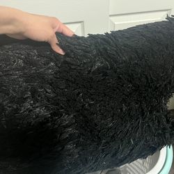 Fluffy Black Pillow 