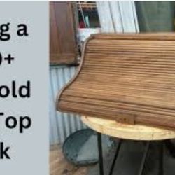 your new project needs legs antique real wood roll top desk topper with drawers