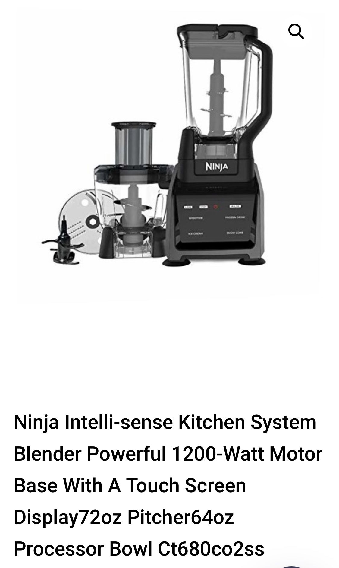 Ninja Intelli-sense Kitchen System Blender Powerful 1200-Watt Motor Base With A Touch Screen Display
