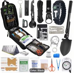 New Black CAMPING and HIKING Emergency Kit
