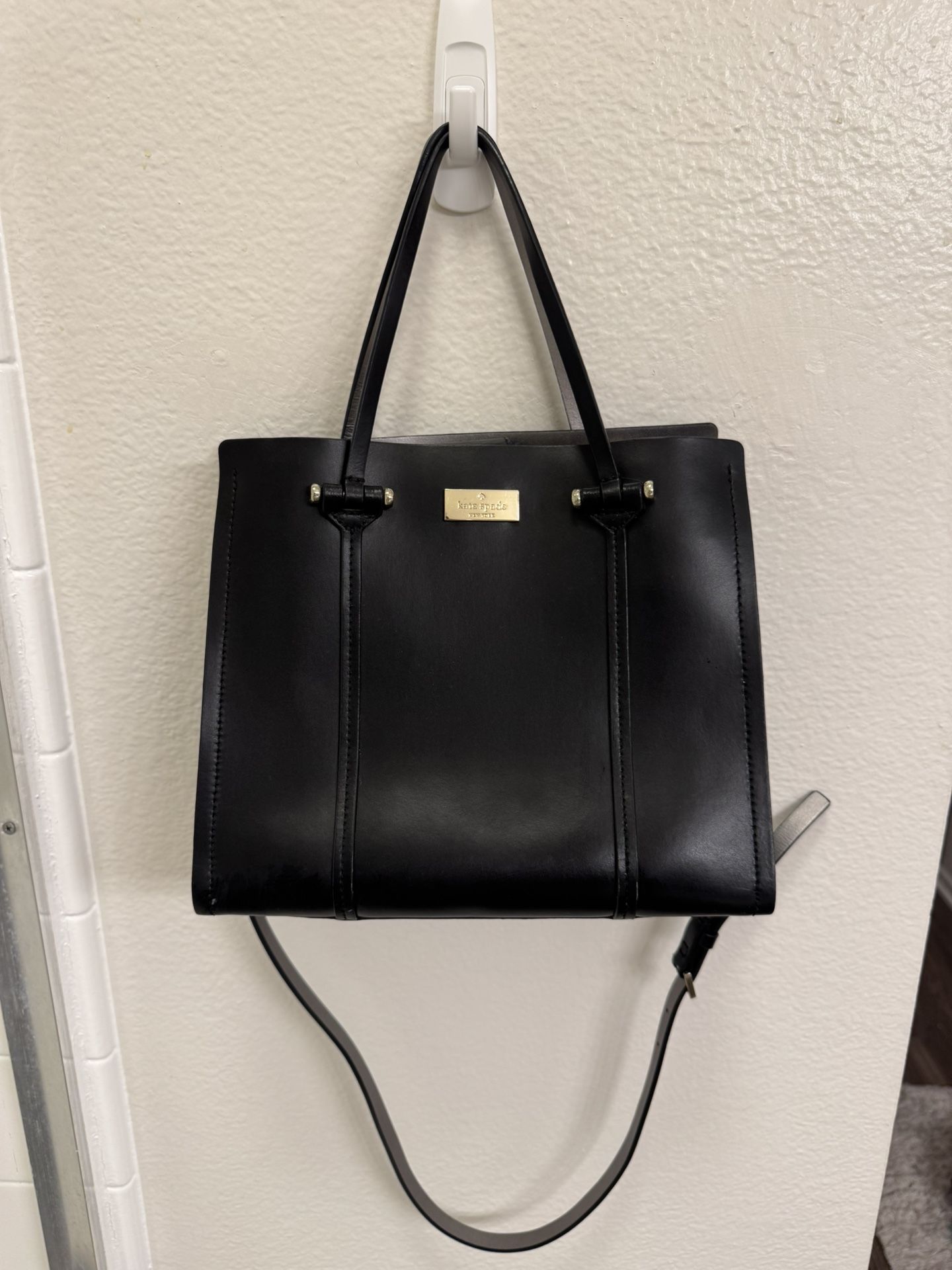 Kate Spade New York Black Leather Tote Bag
