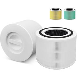 Core 300 Replacement Filter for LEVOIT Core 300 and Core 300S Vortex Air Air Purifier, 3-in-1 H13 Grade True HEPA Filter Replacement 2 Pack,
