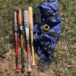 Baseball Bag And Bats 