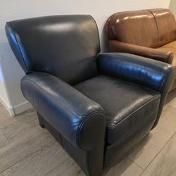 Navy Blue LEATHER recliner