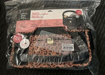 Petunia Pickle Bottom Wander Stroller Caddy In Leopard Leatherette