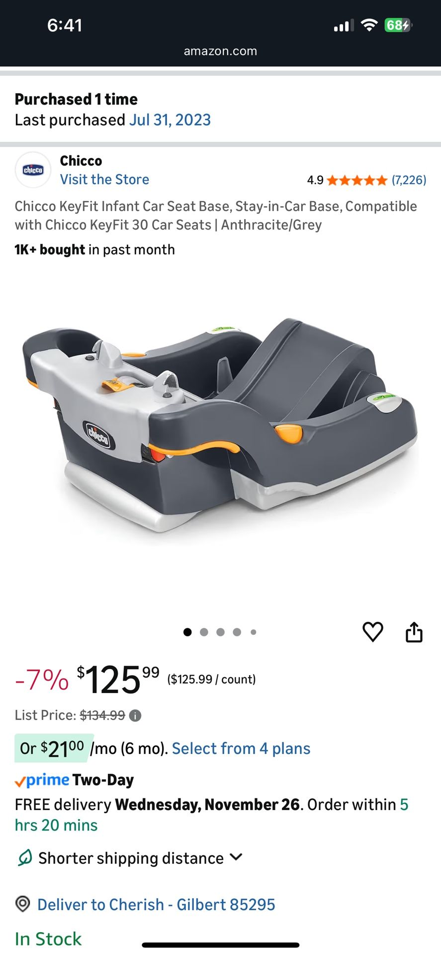 Chicco KeyFit Infant Car Seat BASE