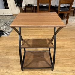Small Rustic Industrial Brown Two-Tier Shelf 20x16x30”