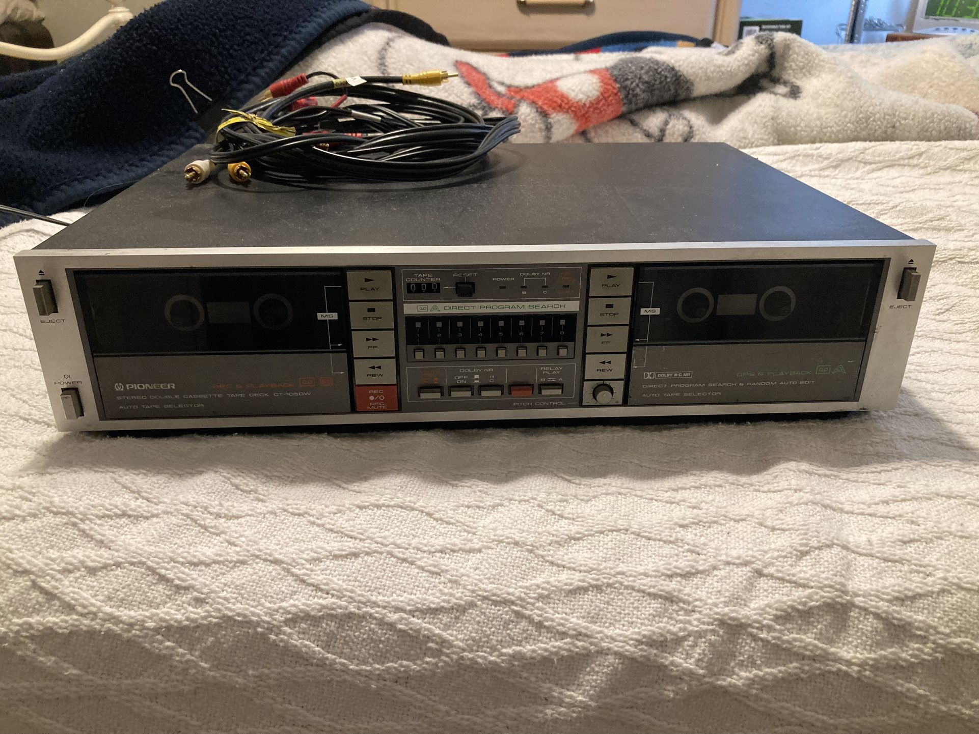Pioneer Stereo Dual Cassette Tape Deck CT-1050W