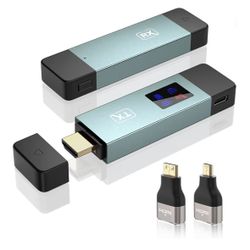 Wireless HDMI Transmitter and Receiver, LED Display, 4K Decode 1080P@60Hz Ultra HD Video Output, Plug&Play 5G+2.4G for Video and Audio to Monitor from