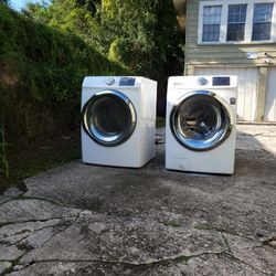 FOR SALE: Samsung HE Washer & Dryer Set – White Front-Loaders