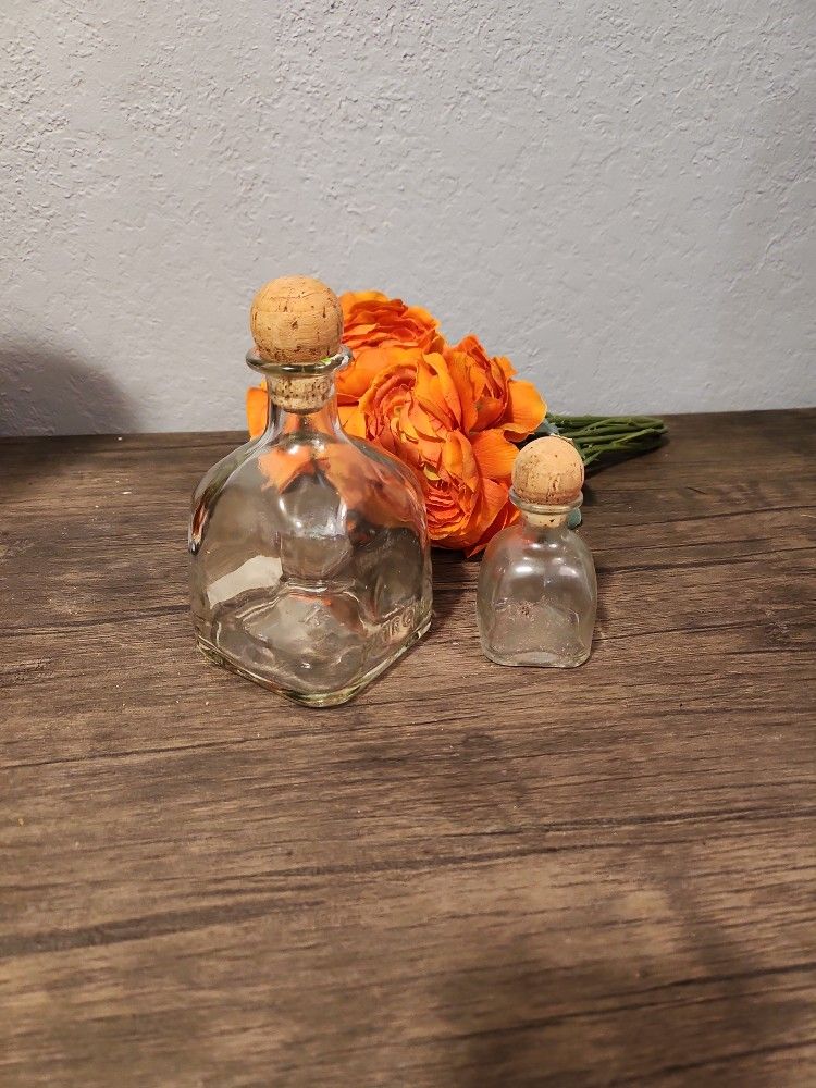 2 Corked Glass Bottles