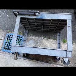 Global Industrial Utility Cart w/2 Shelves & 5" Casters, 500 lb. Capacity, 46"L x 25"W x 33"H HVAC   Versatile cart offers molded-in tool storage tray