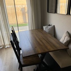 Rustic Wood Kitchen Table & Chairs